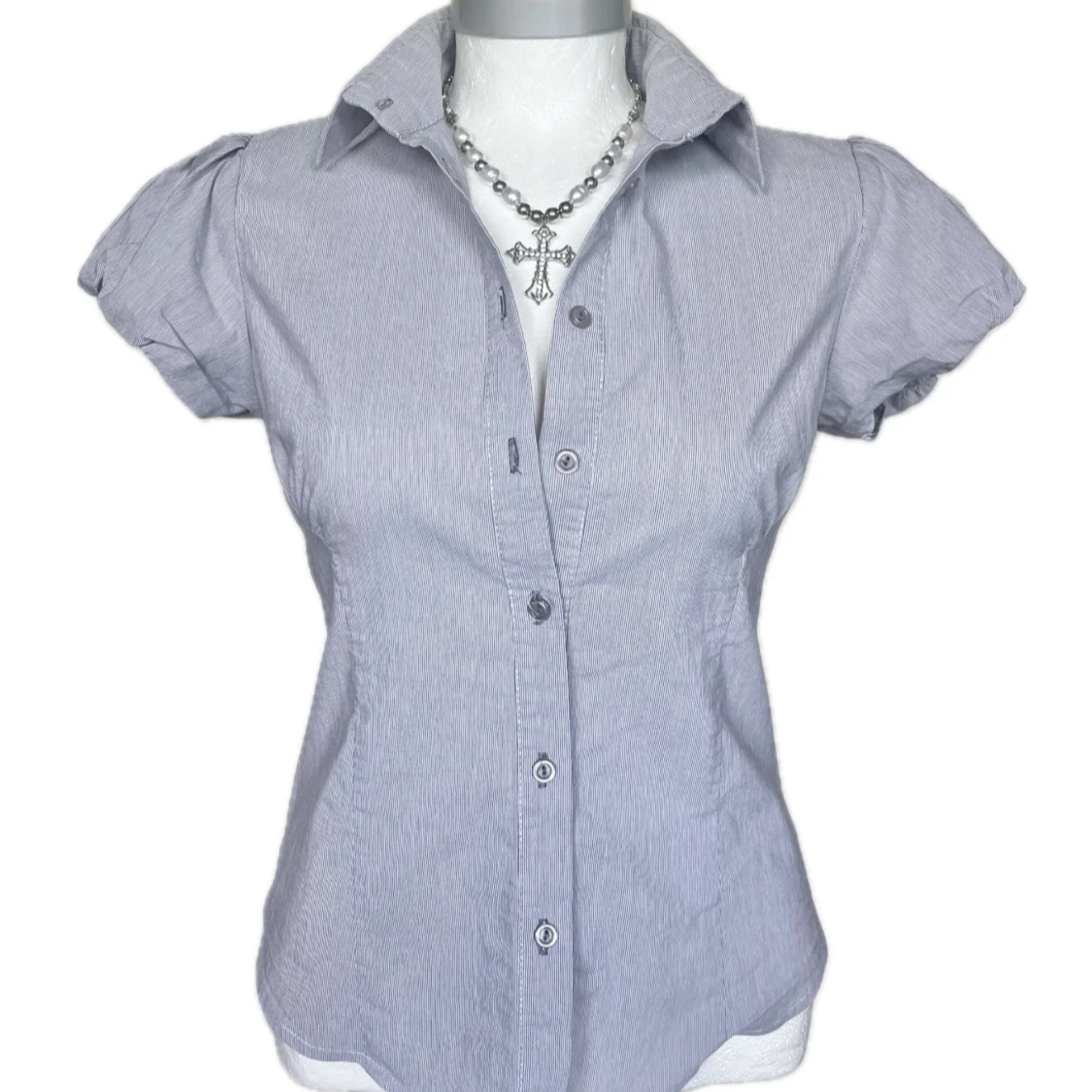 Kortärmad skjorta med puffärm