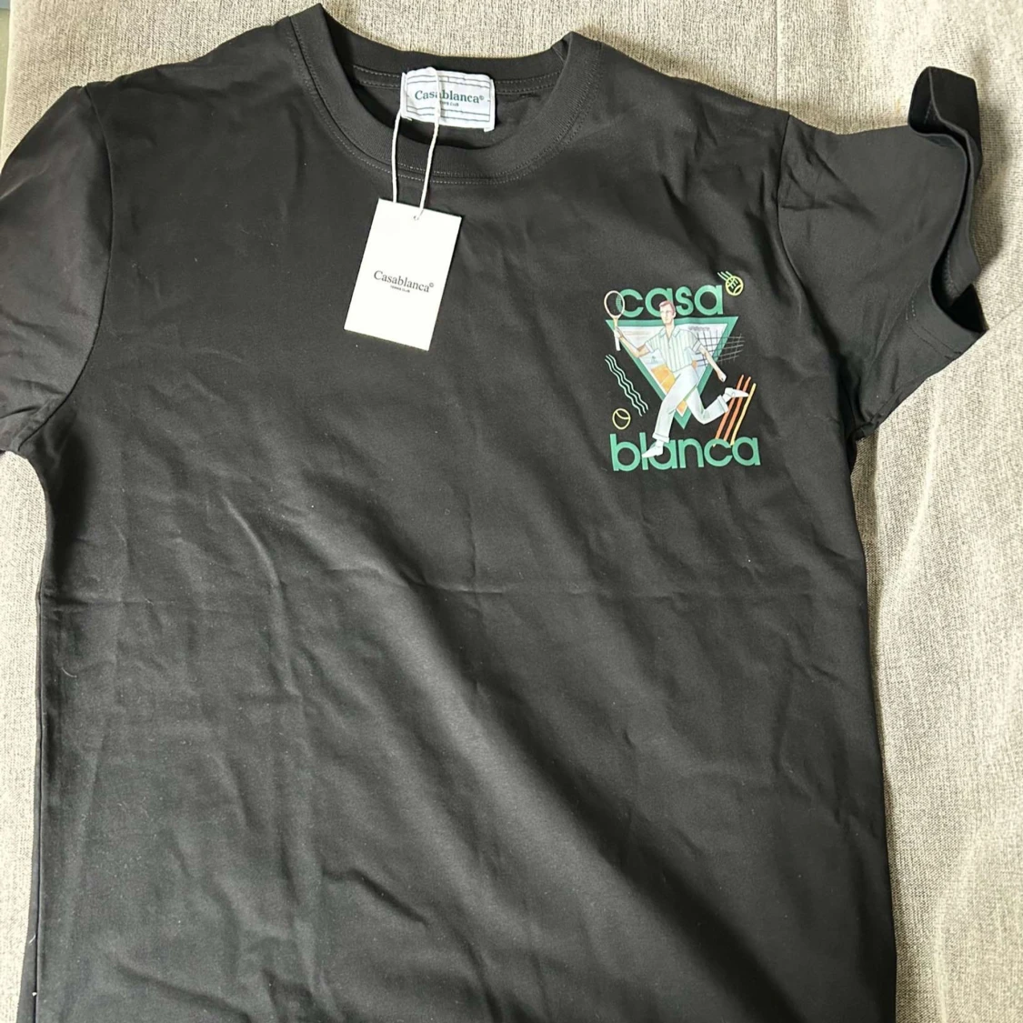 Svart t-shirt från Casablanca Tennis Club