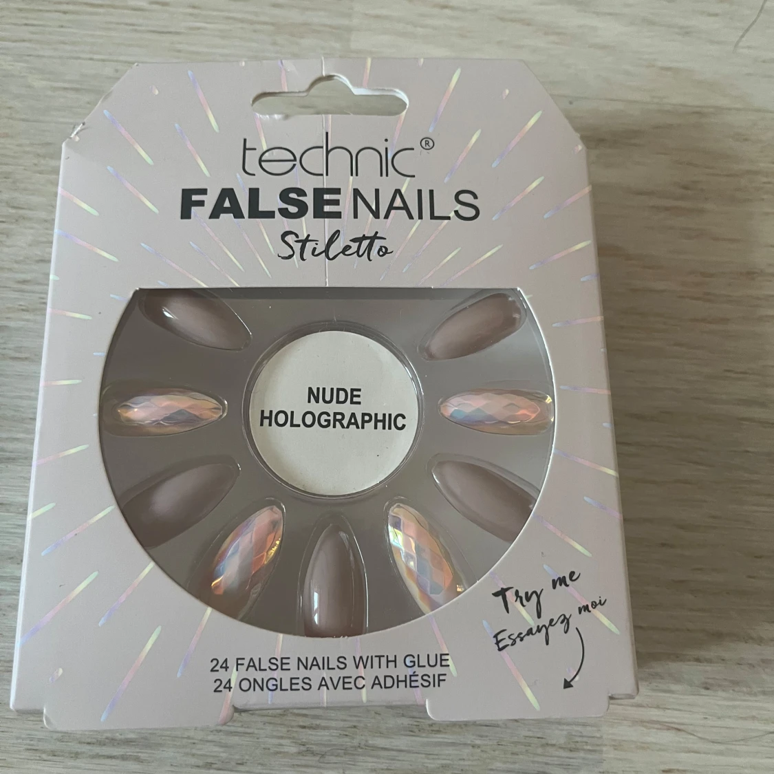 Technic False Nails Stiletto Nude Holographic - 1