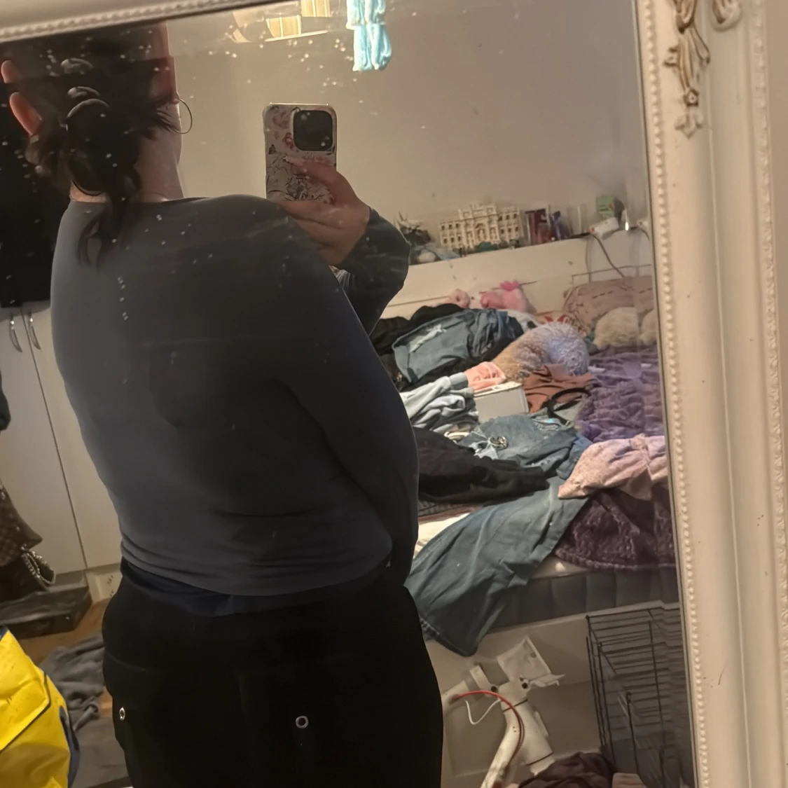 Blå croppad långärmad topp från 157 - 1