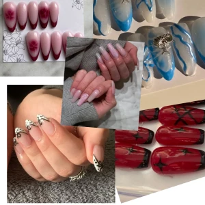 Custom gel nails - Jag gör custom naglar efter dina önskelmål, tar gärna emot inspirations bilder. Till naglarna får du med allt som behövs för att sätta fast dem. Klisterlappar, pusher, fil och desinfektions lappar. Släng gärna iväg ett meddelande ifall du är intresserad! ☺️