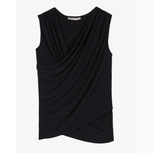 Svart festtopp Anna Field - Svart ärmlös omlottopp från Anna Field med draperad front och v-ringning