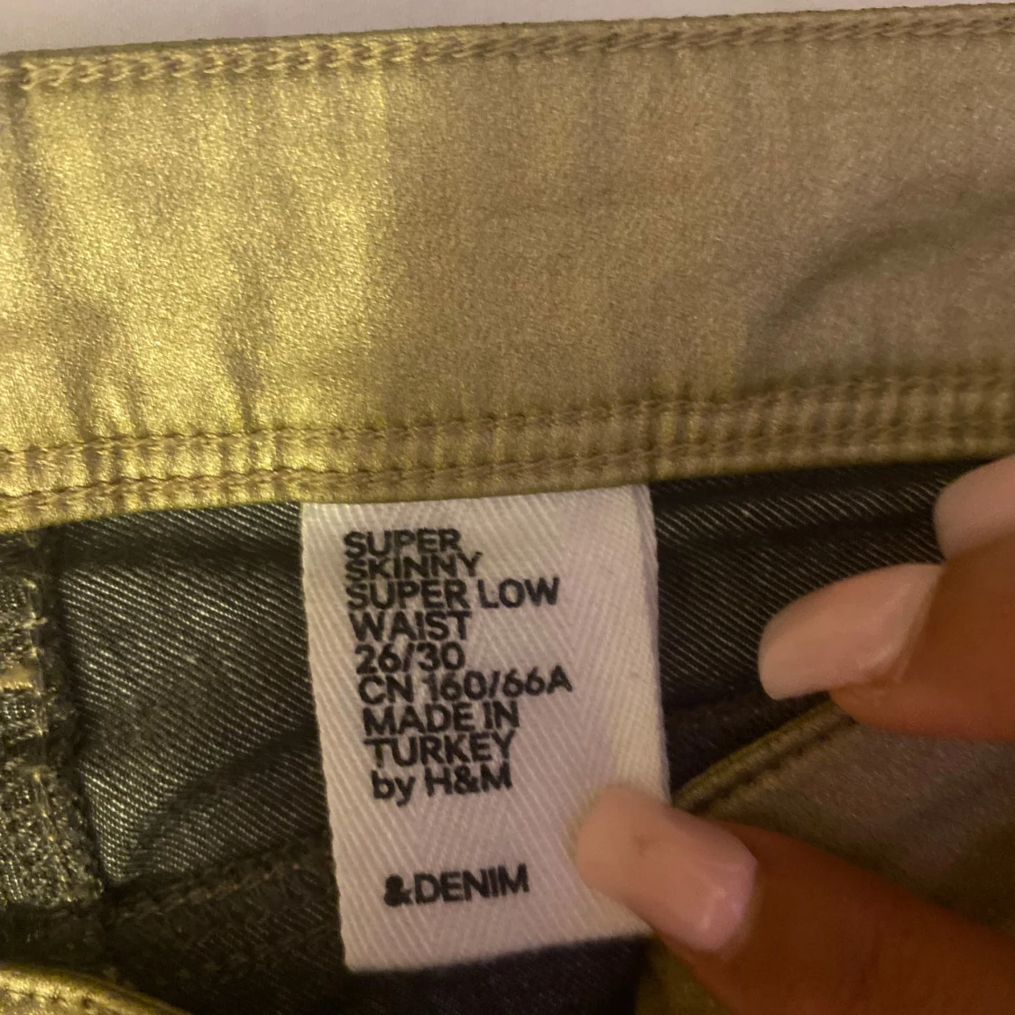 Guldiga super skinny jeans H&M - 1