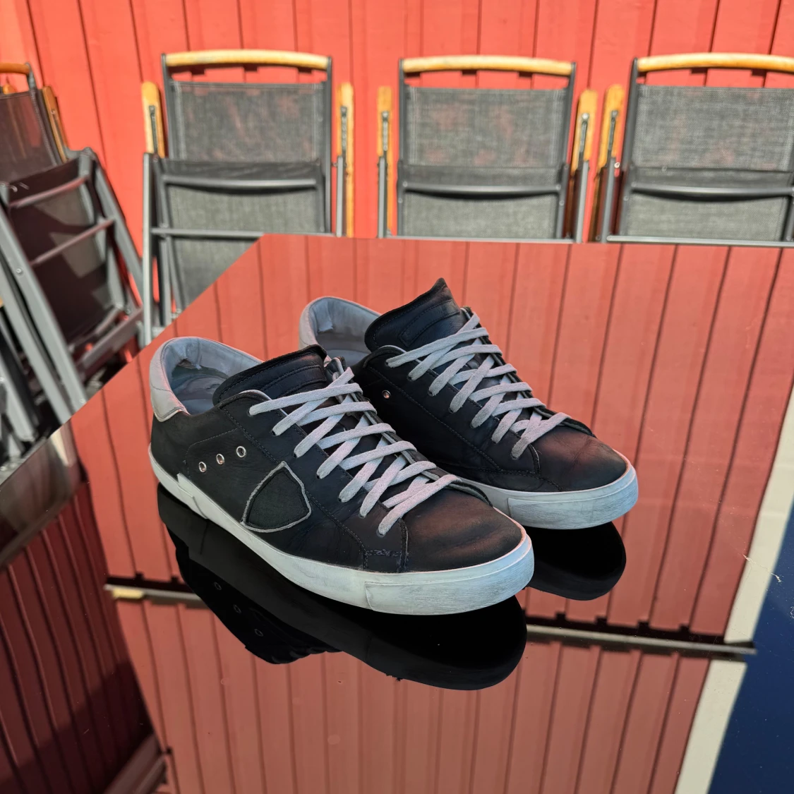 Philippe Model svarta sneakers i skinn - 1