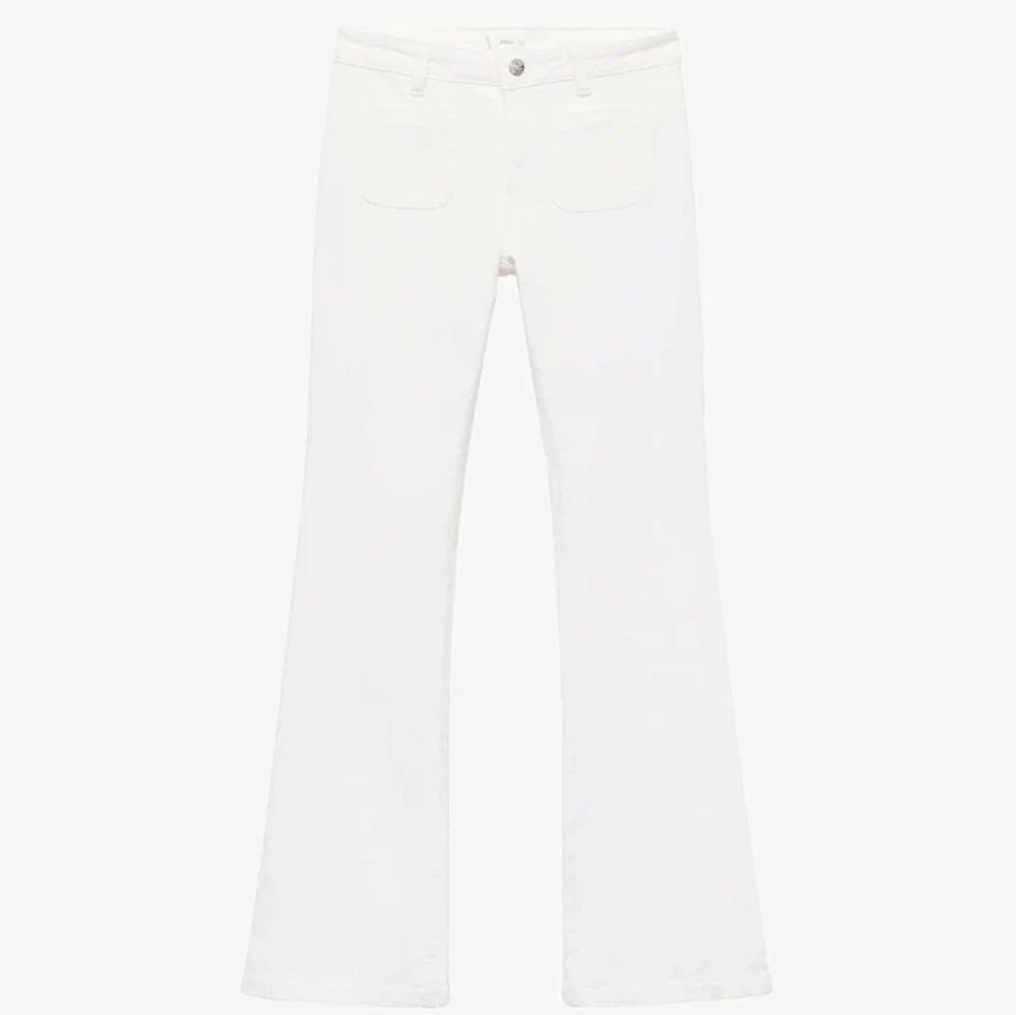 Vita bootcut jeans med hög midja