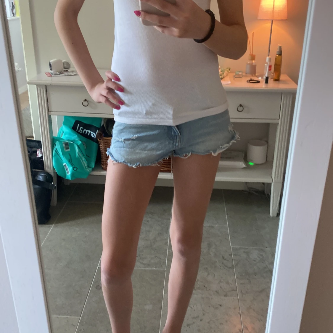 Ljusblå jeansshorts från Zara - 3