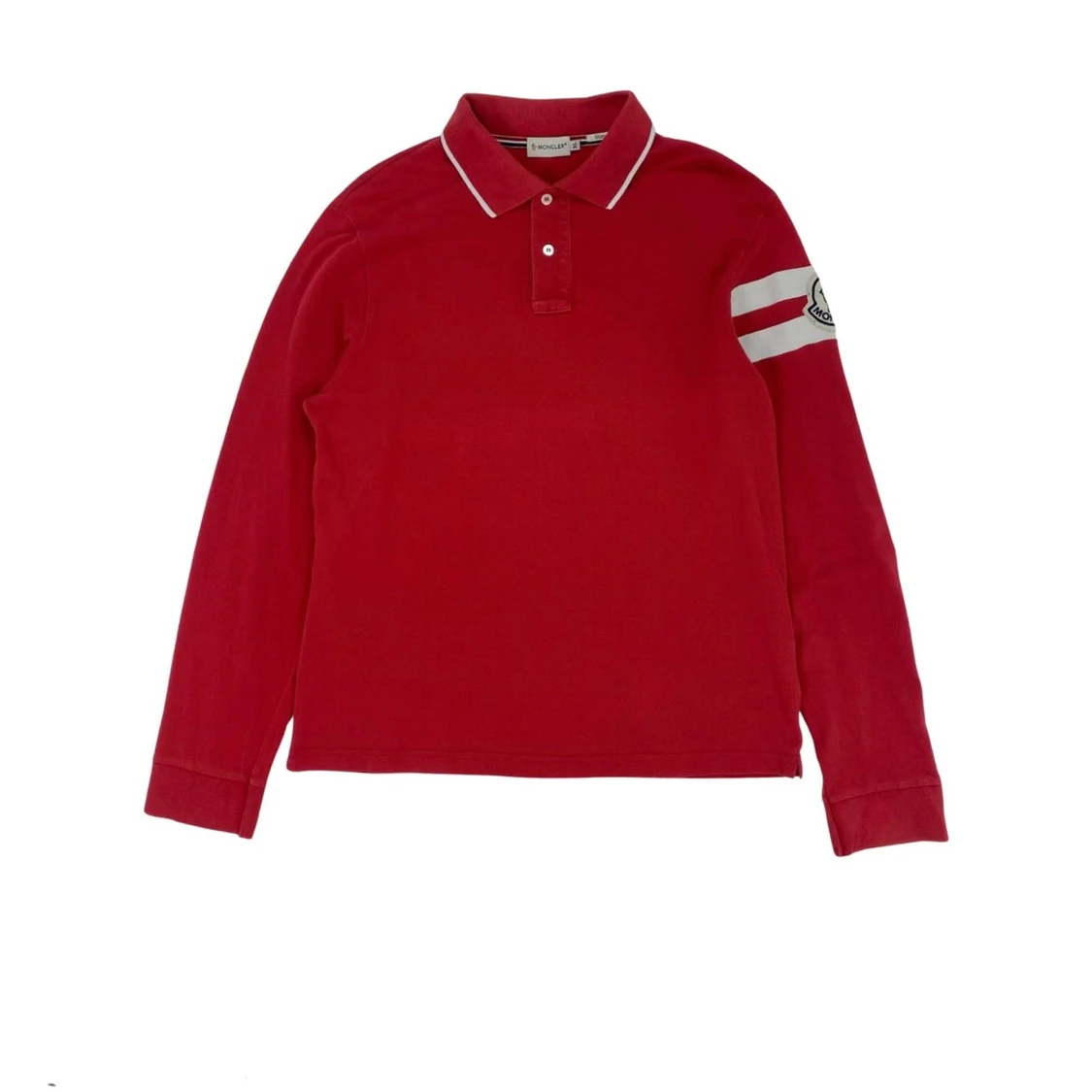 Röd långärmad pikétröja från Moncler