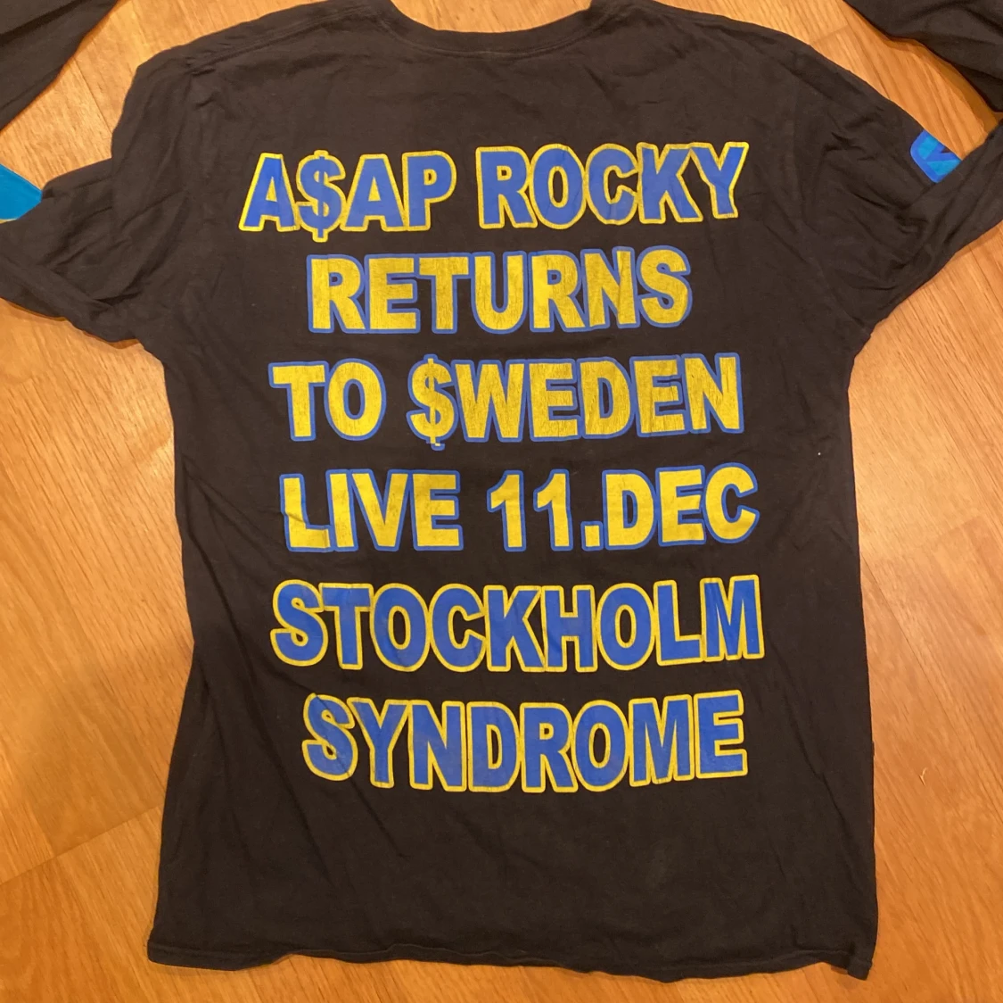 Svart långärmad tröja med A$AP Rocky-tryck - 91
