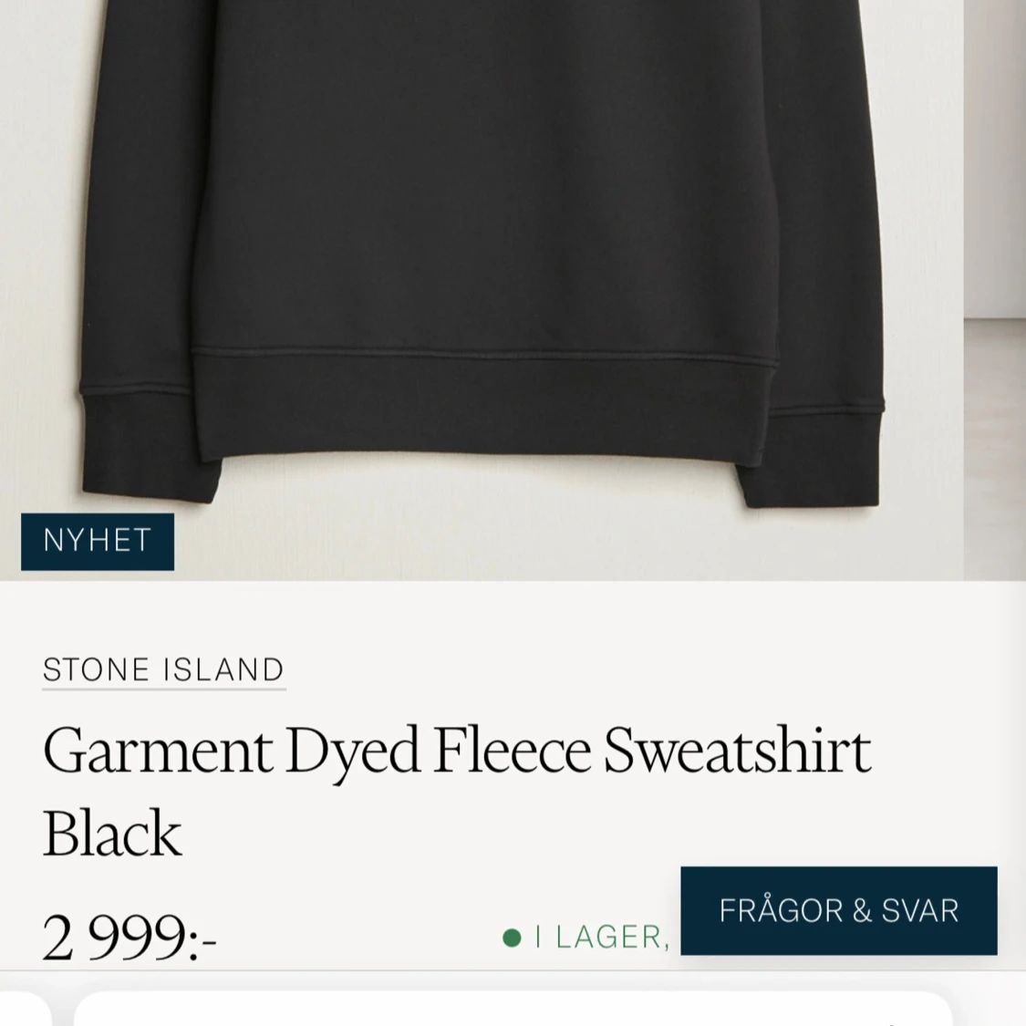 Svart fleece sweatshirt från Stone Island - 90