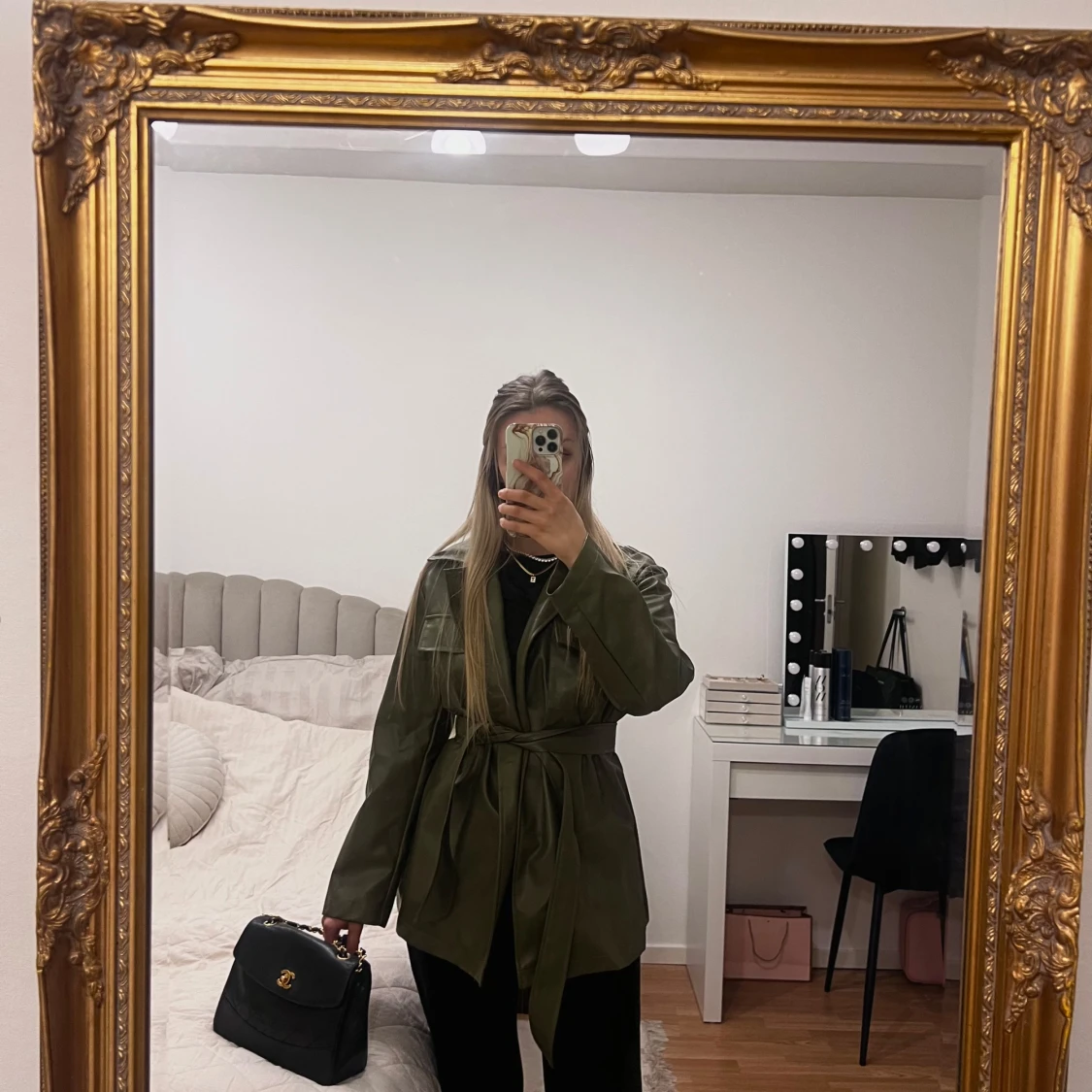 Olivgrön skinnjacka - 4