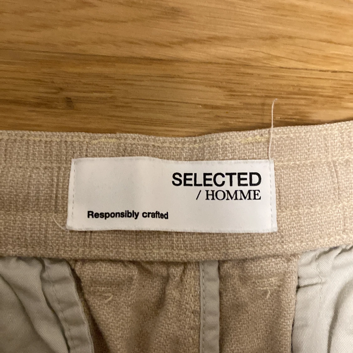 Beige linnebyxor från Selected Homme - 90