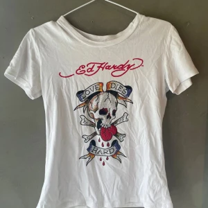 Ed Hardy T-shirt  - Jätte snygg ed Hardy T-shirt som jag inte använder. Alla diamanter sitter kvar och den ser nästan helt ny ut. Storlek L men känns som XS-M därför säljer jag den då den börjar blir lite liten för mig. 