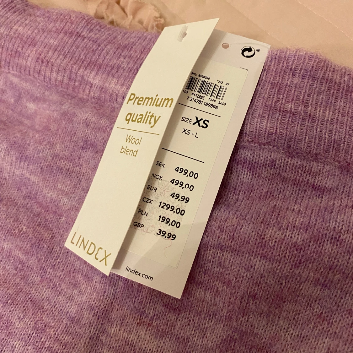 Lila stickad kjol från Lindex - 90