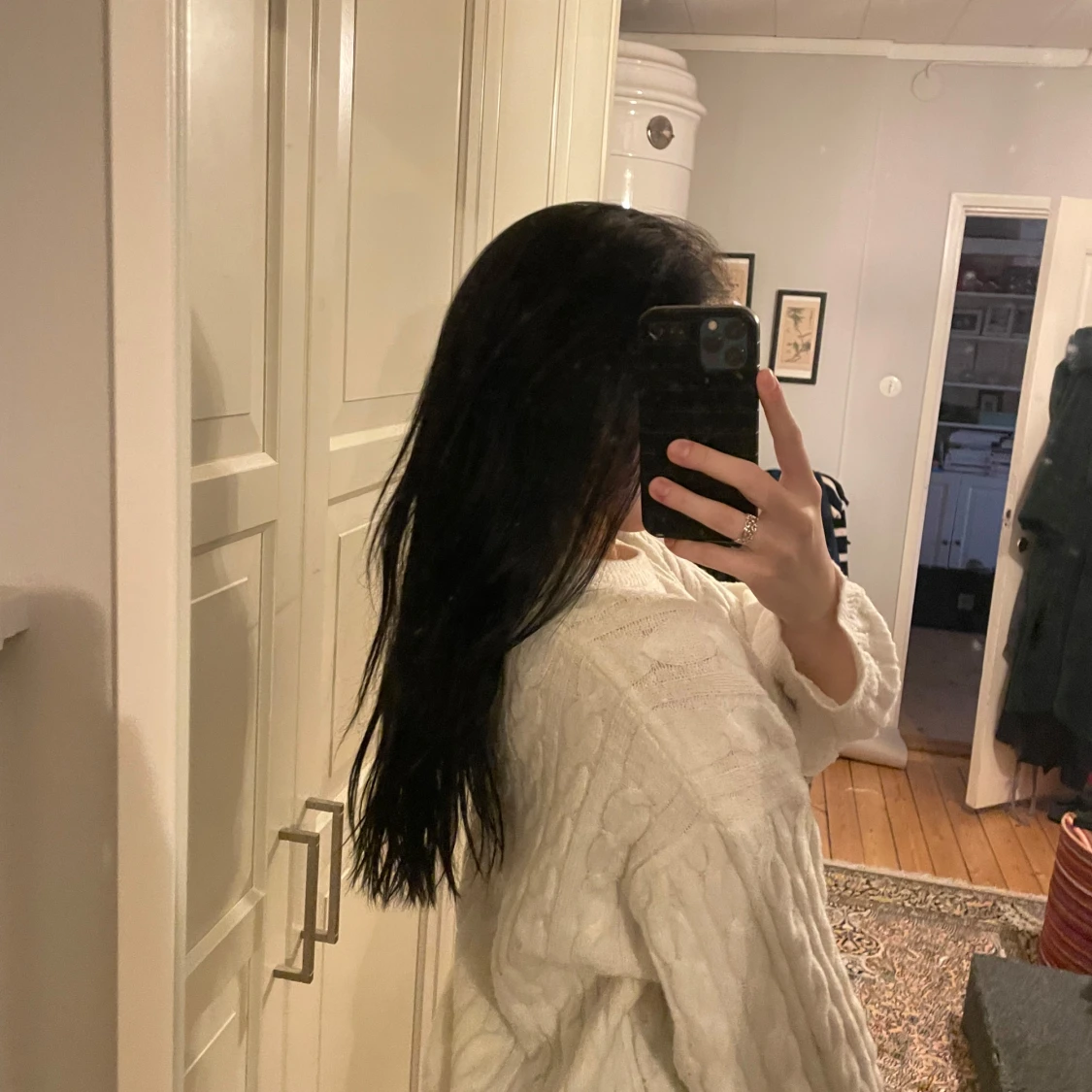 Vit stickad tröja från 157 - 90