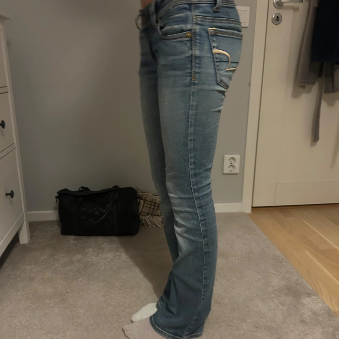 Blå bootcut jeans - 91