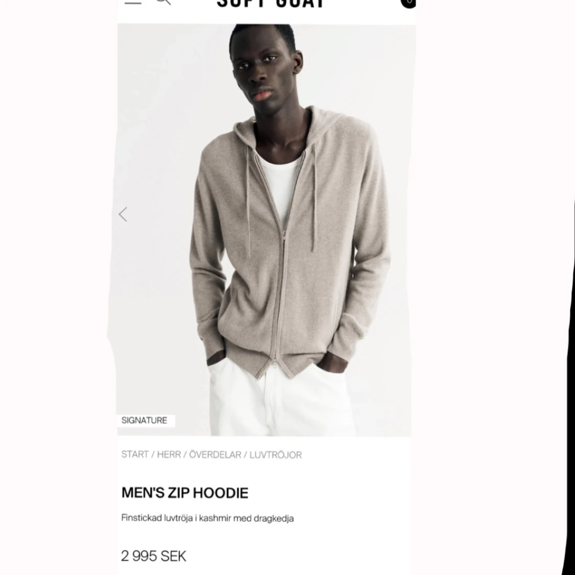 Grå kashmir hoodie från Soft Goat - 91