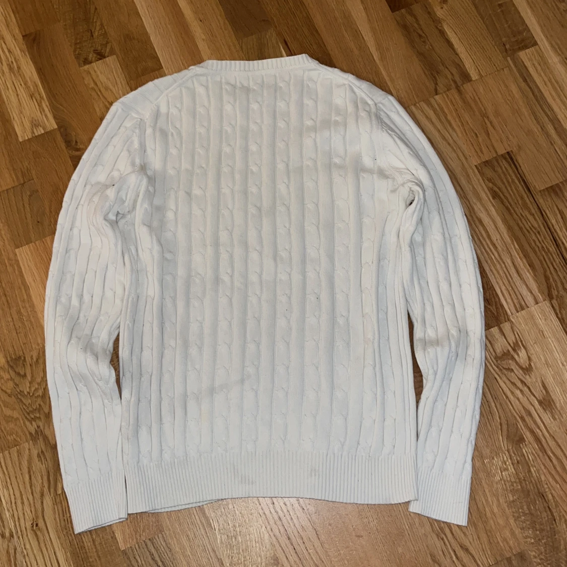 Vit kabelstickad tröja från Gant - 91