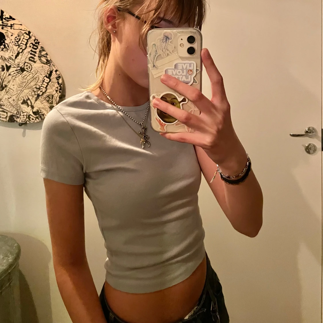 Ljusblå basic tröja