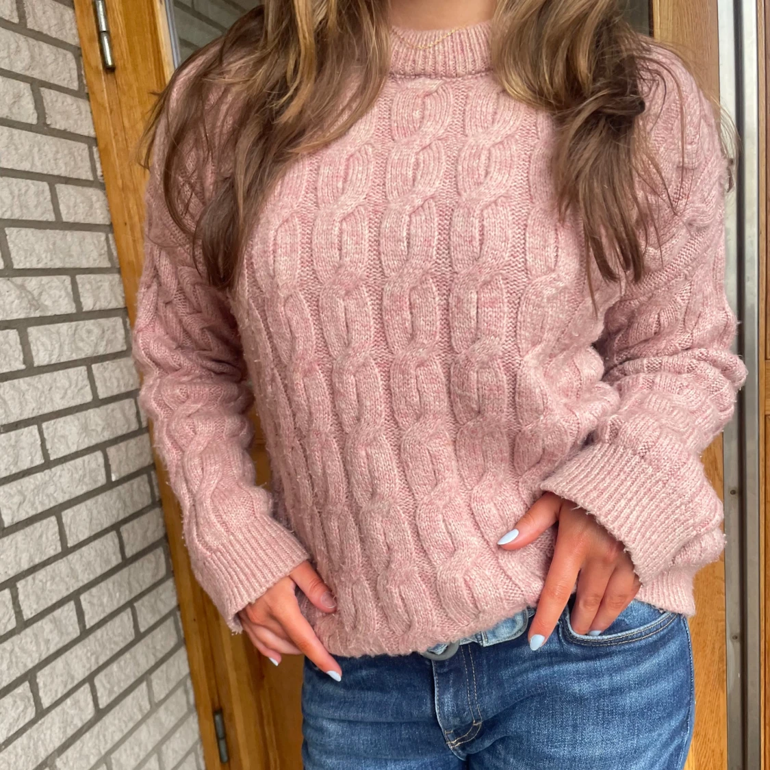 Rosa stickad tröja - 2
