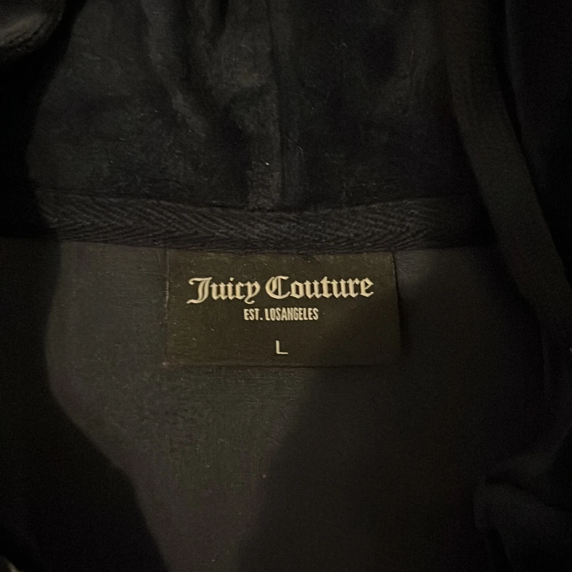 Mörkblå sammetshoodie med dragkedja - 93