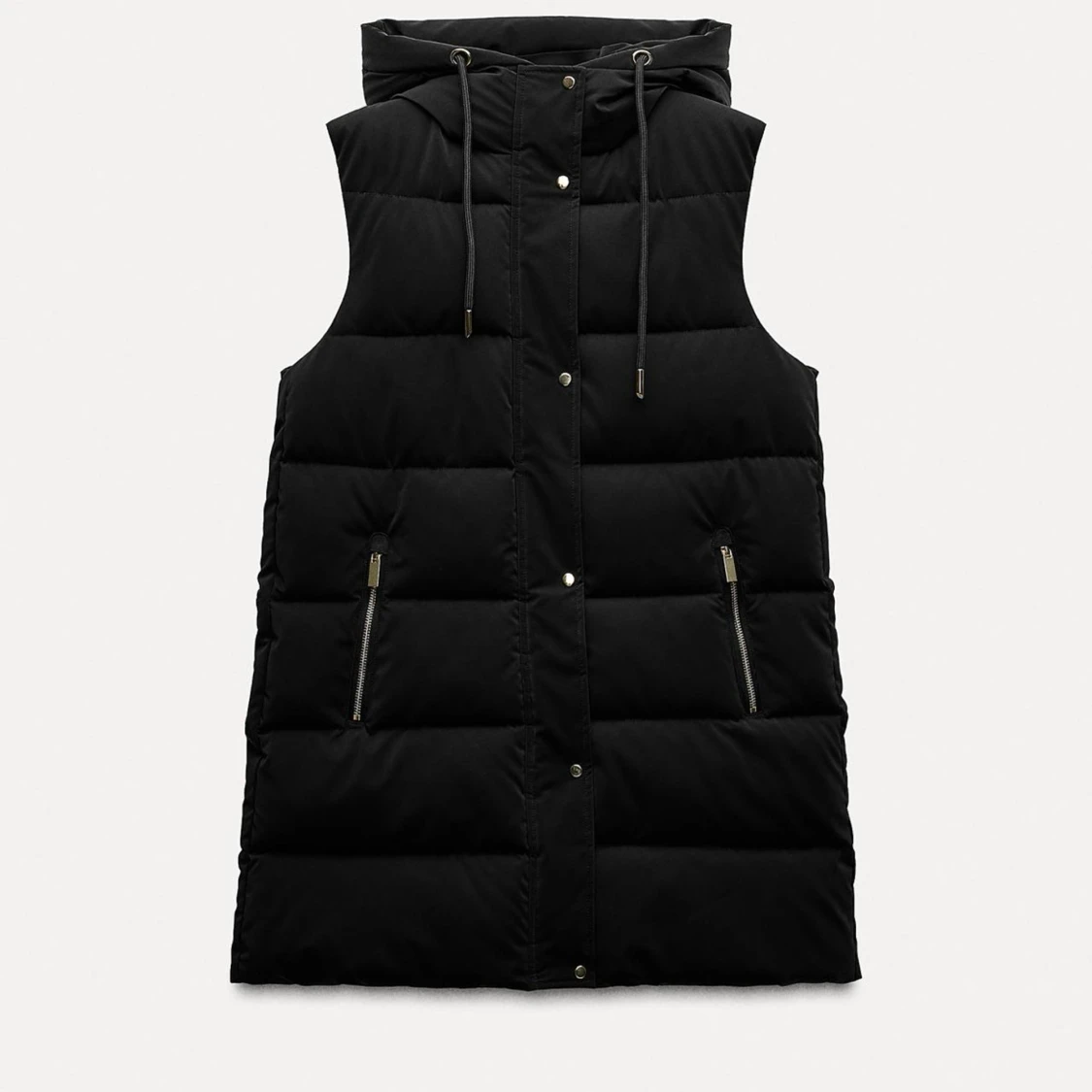 ZARA svart lång väst