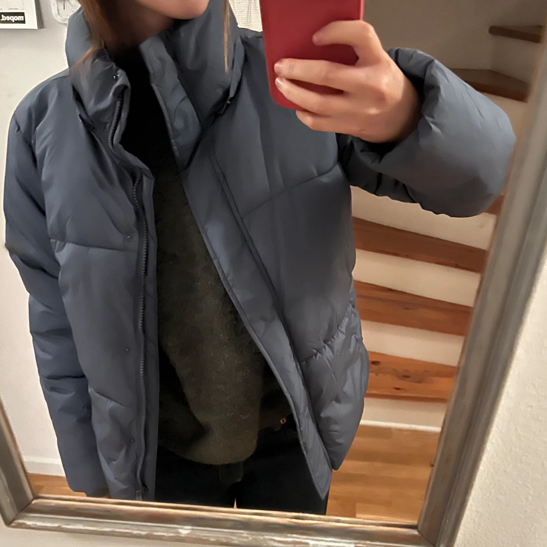 blå vinterjacka strl S - 90