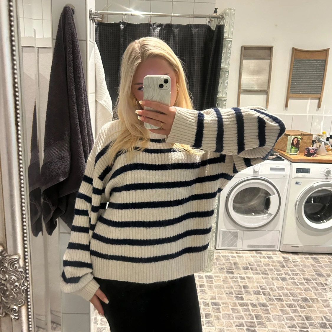 Randig stickad tröja - 91