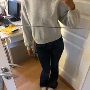 Grå sweatshirt - Säljer en supermysig grå sweatshirt i normal passform. Den är perfekt för både chill dagar hemma och när du är ute och rör på dig. Tröjan har långa ärmar och är gjord i ett mjukt material som känns skönt mot huden. Ett måste i garderoben för alla som älskar bekväma kläder!