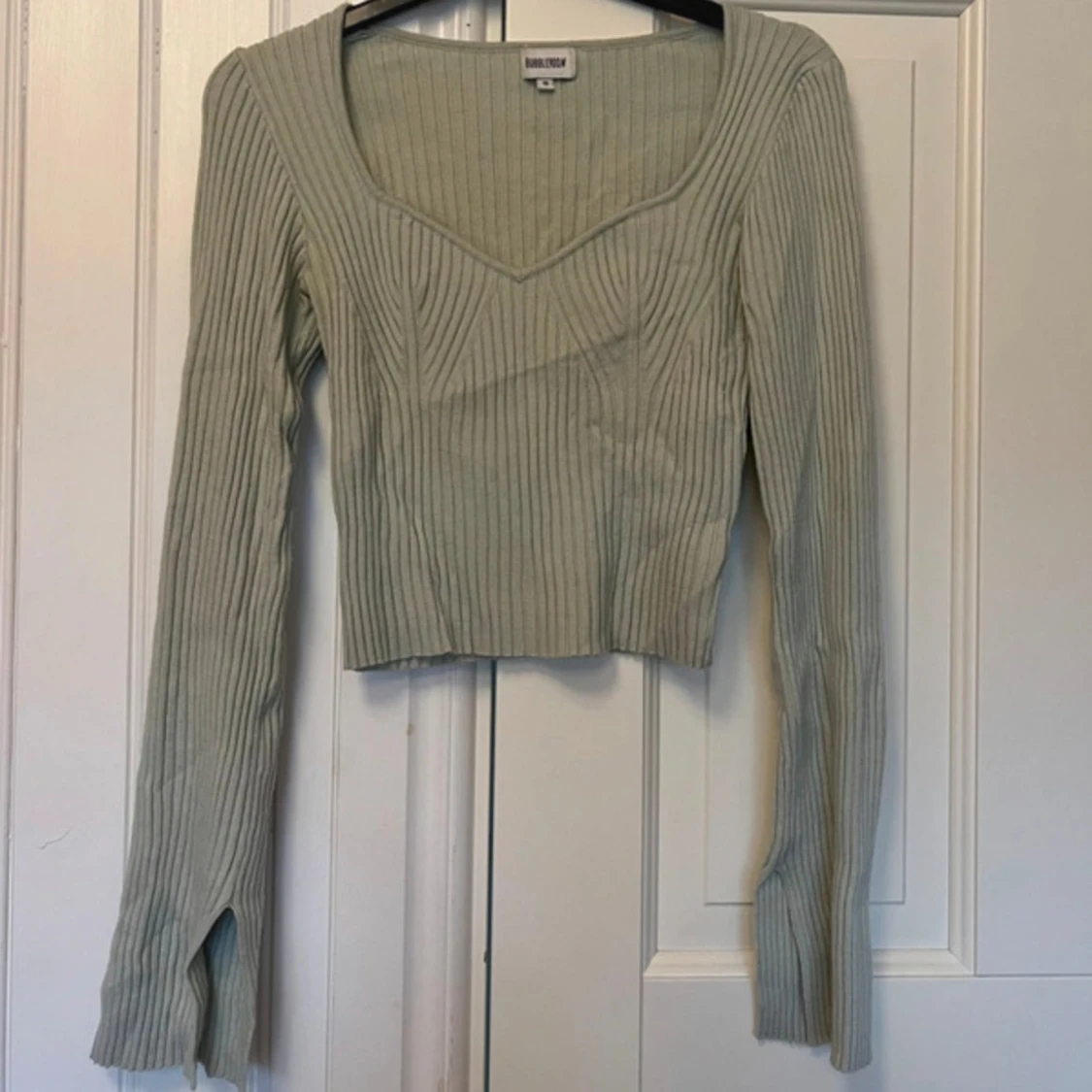 Stickad grön topp från bubbleroom