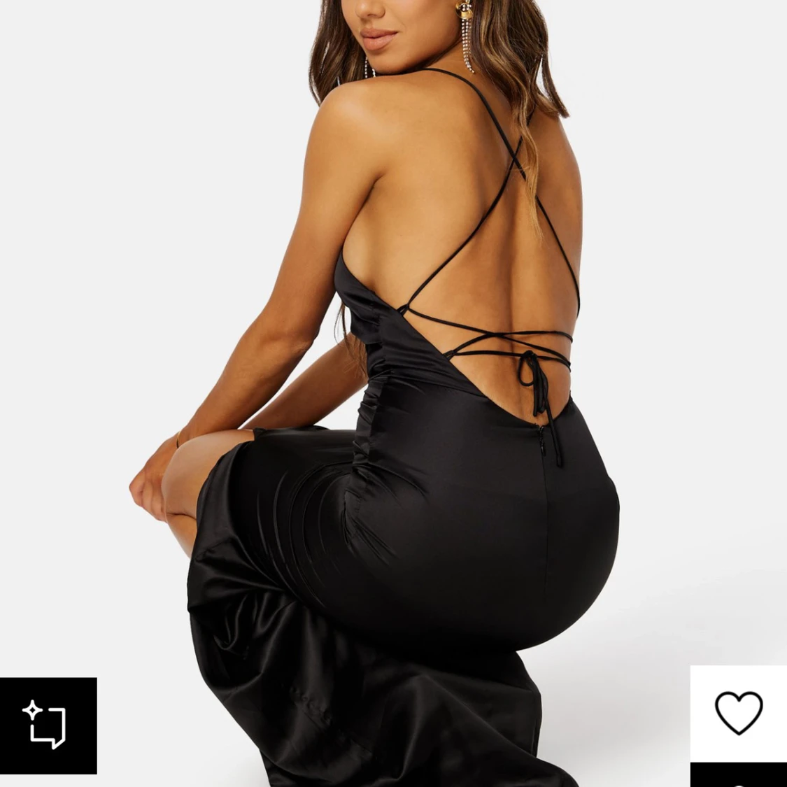 Svart långklänning/balkläning  - 92