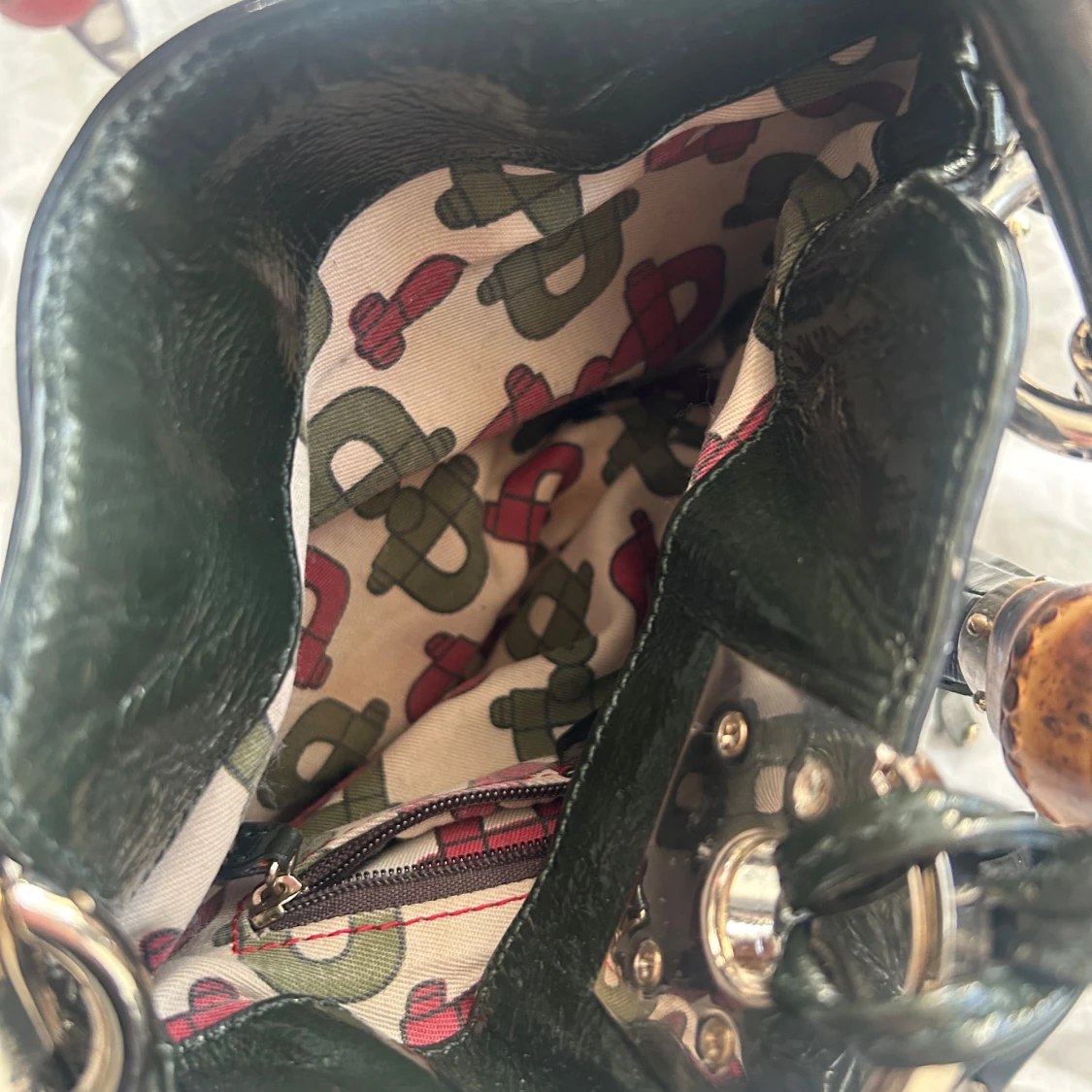 Grön retro Gucci indy väska - 3