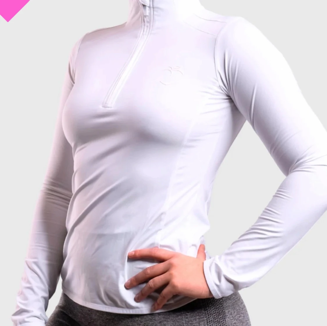 Vit träningsjacka med dragkedja - 92