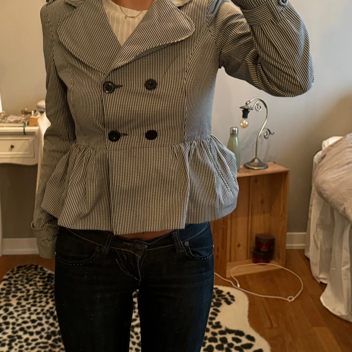 Kort söt rutig kappa - 90