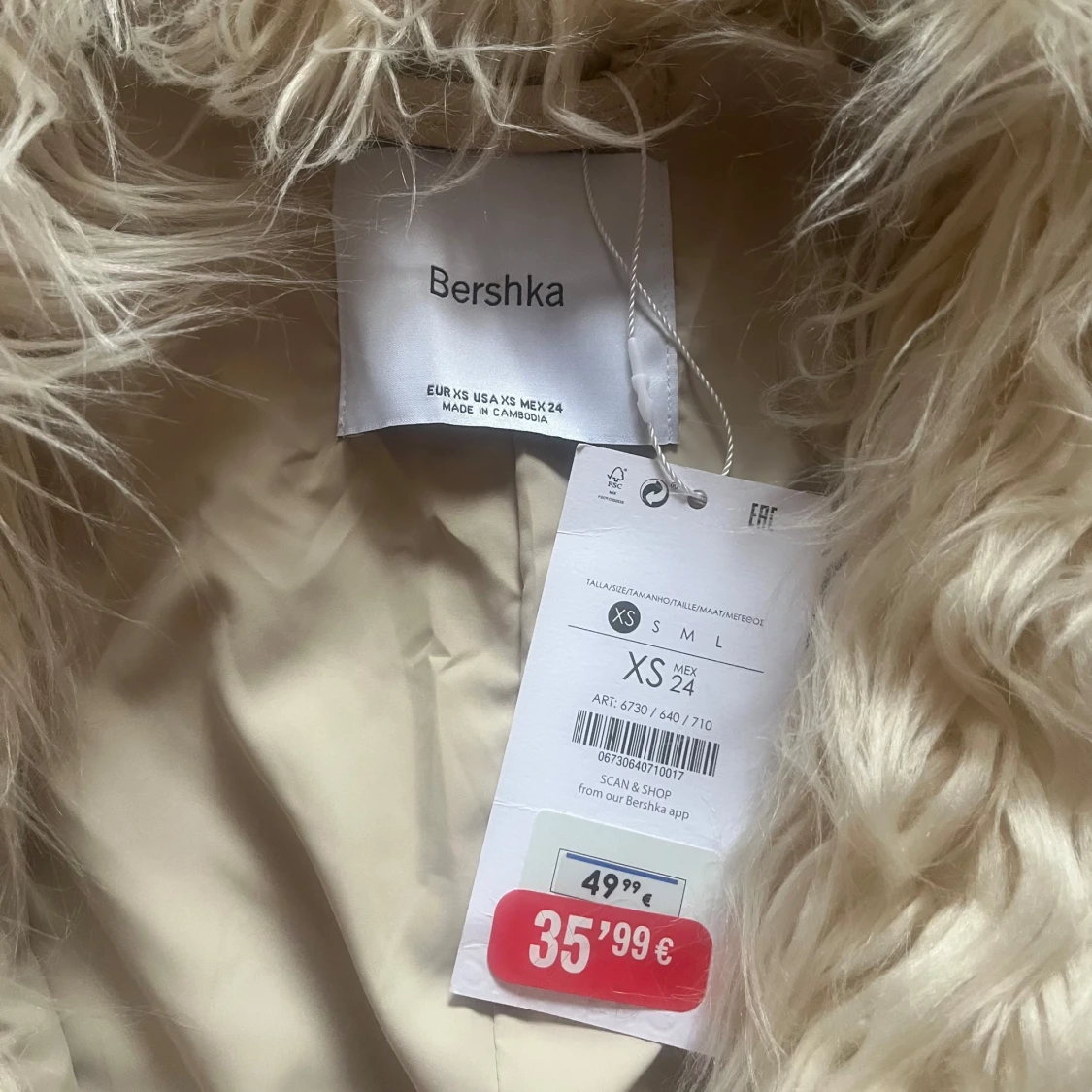 Beige pälsjacka  - 91