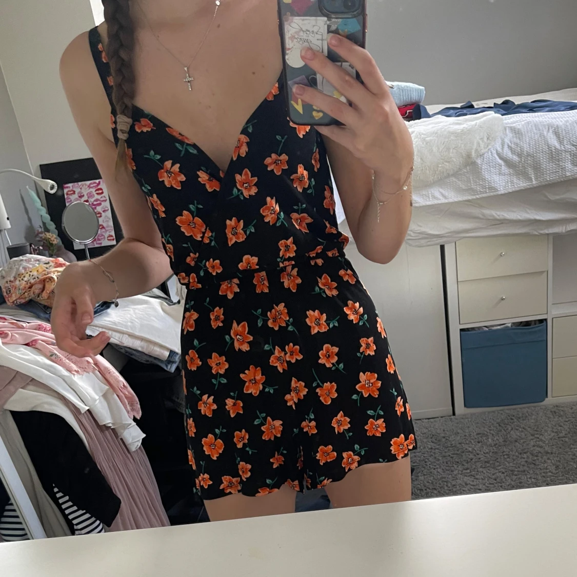 Blommig Byxdress - 92