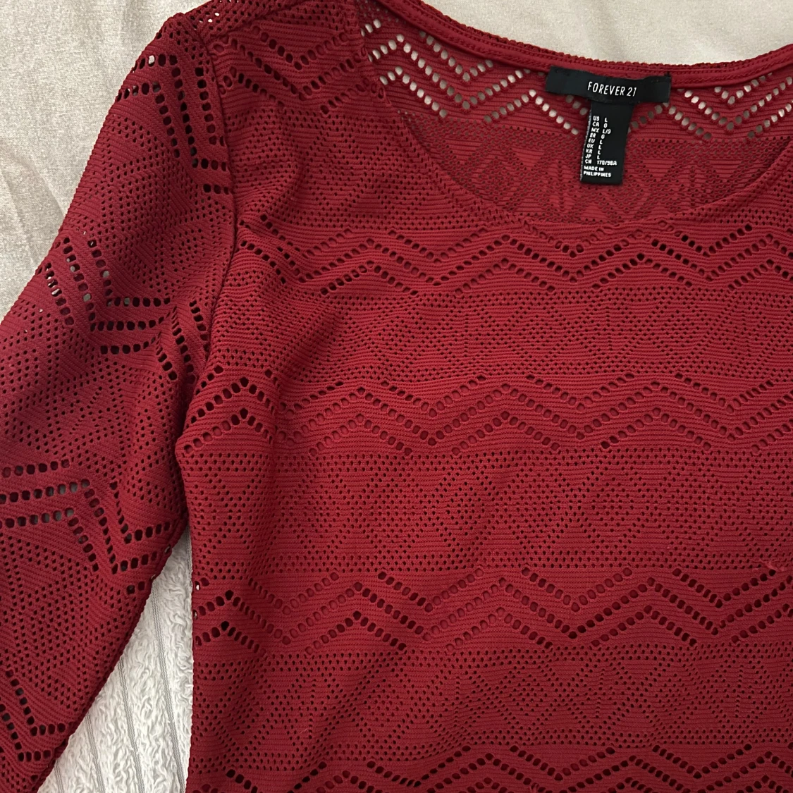 Röd långärmad topp från Forever 21 - 2