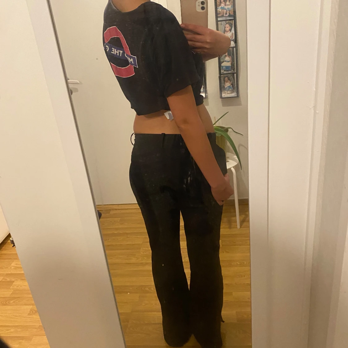 Svarta lågmidjade kostymbyxor  - 2