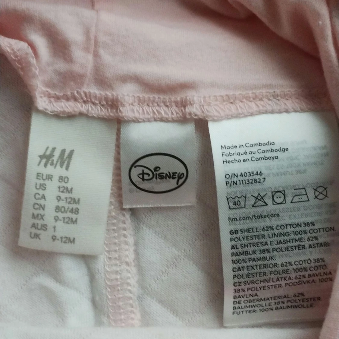 Rosa quiltad byxdress från H&M x Disney - 2