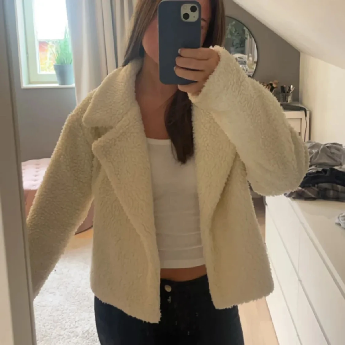 Beige teddyjacka - 1