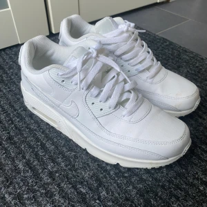 Vita Nike Air Max sneakers - Säljer ett par klassiska vita Nike Air Max sneakers i mycket bra skick. Dom är näst intill oanvända och är i storlek 40. Köptes på Jd sport för 1500kr.