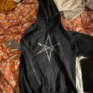 Bring me the horizon tröja från EMP, använd kanske 4-5 gånger då jag har alldeles för många hoodies. Jättebekväm och relativt tjockt material, har djur i hemmet så är du jätteallergisk får du nog kolla vidare! 