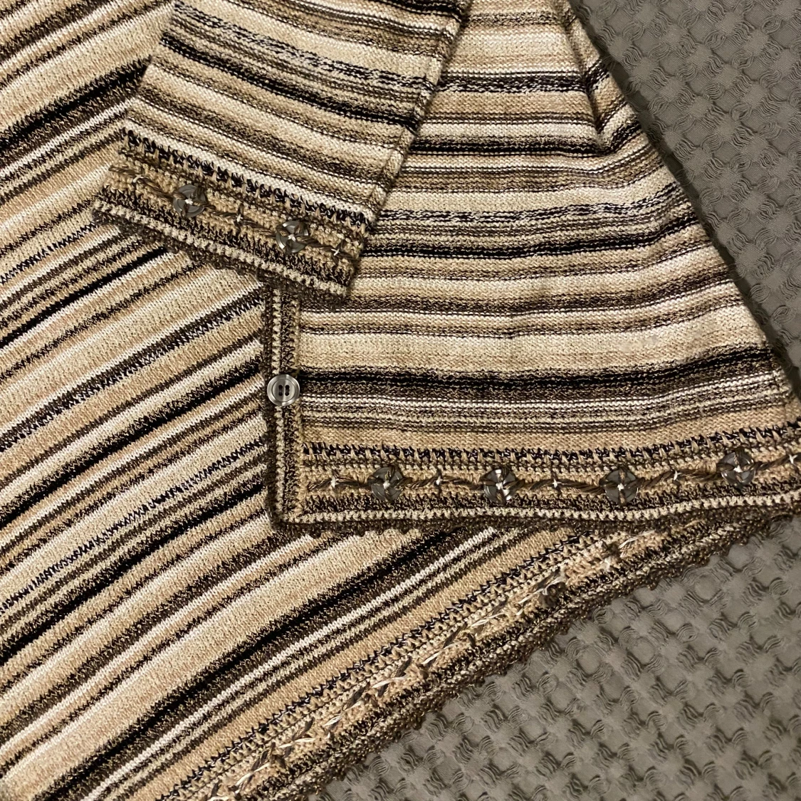 Randig trekvartsärmad kofta  - 2