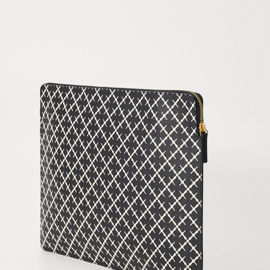 Svart och vit mönstrad datorväska - 1