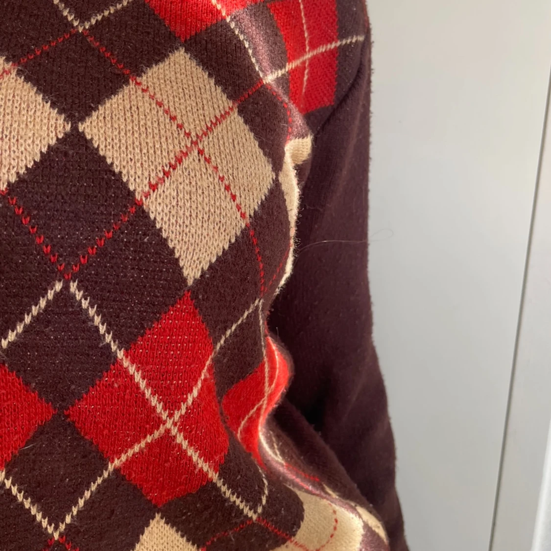 Vintage rutad tjocktröja - 90