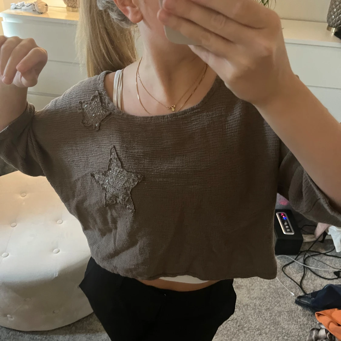 Topp med glitterdetalj - 90