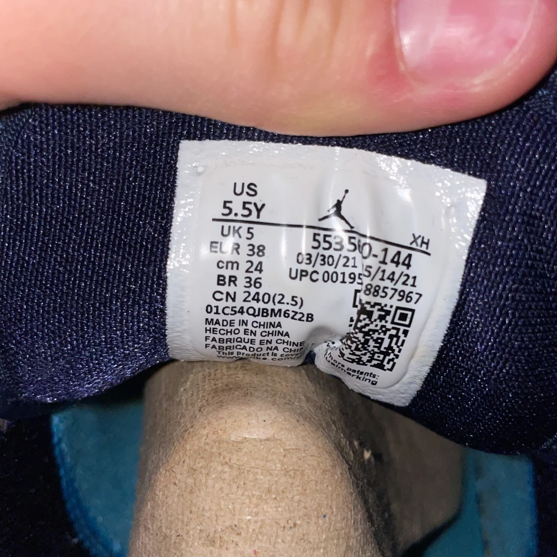 Nike Air Jordans i blått och vitt - 4