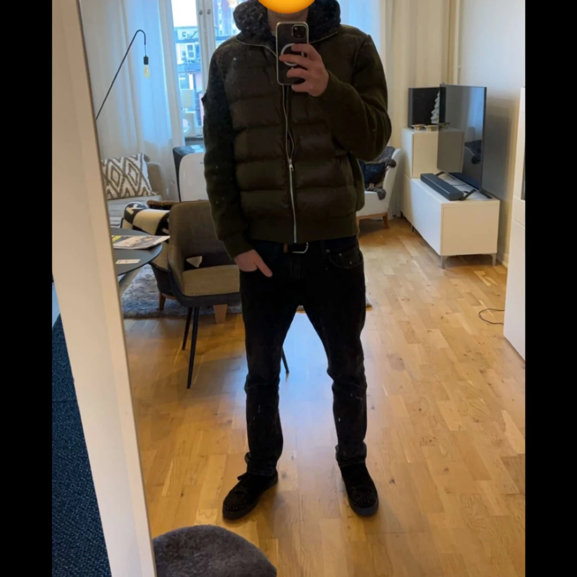 Olivgrön pufferjacka från Bvaldi - 1