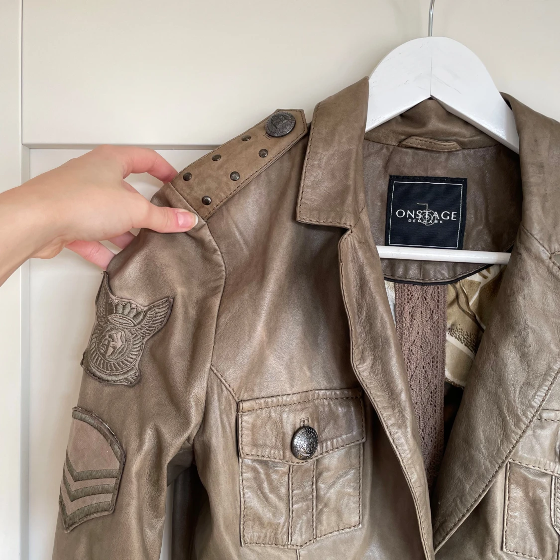 Vintage läderkavaj  - 90