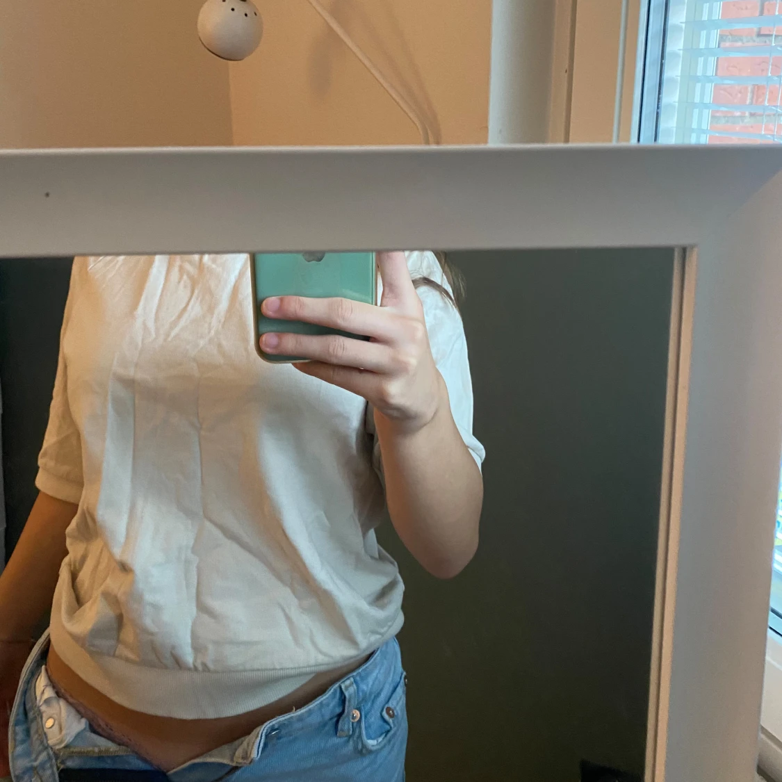 Beige kortärmad tröja