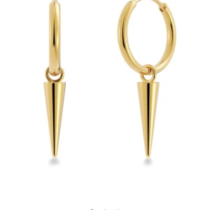 Edblad guld hoops i normal storlek - Gule edblad hoops i normal strlk säljer pga de inte kommer till använing (säljer i par)